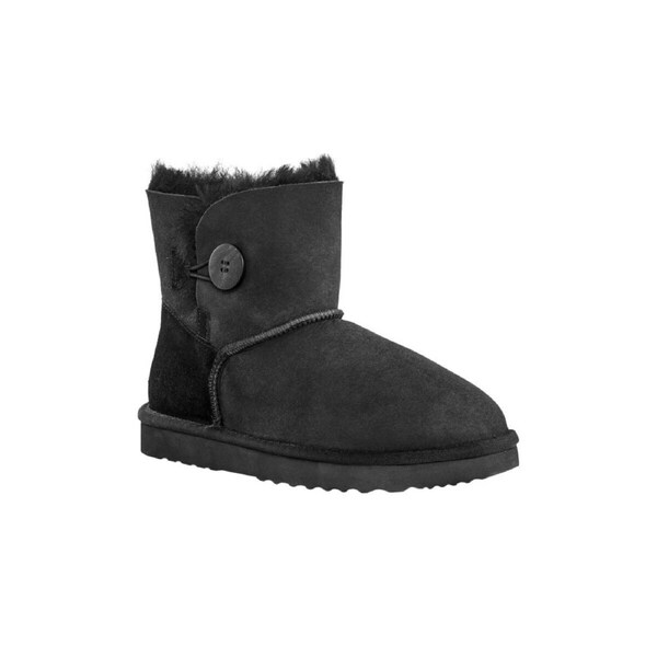 UGG Outback Premium Double Face Sheepskin Short Button Boot (Black, Size 6M/7W US)