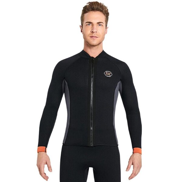 Nevenka 3mm Men Wetsuits Top Neoprene Long Sleeve Jacket-Black M
