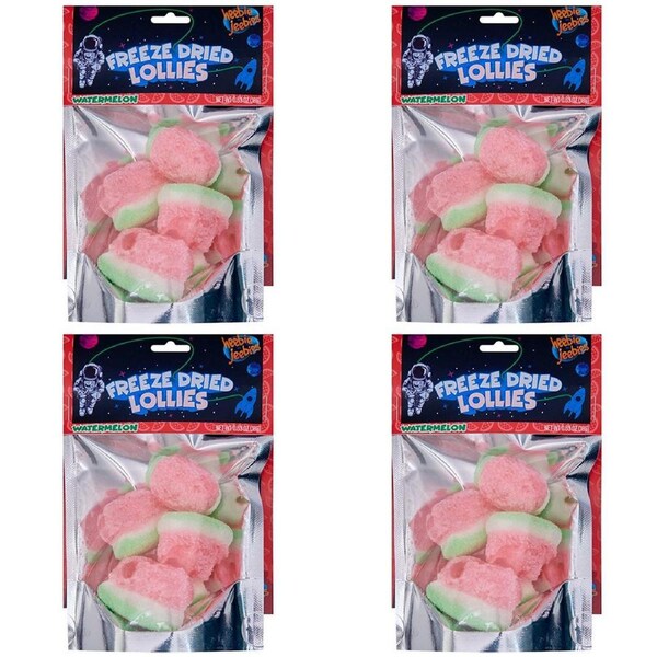 4x Heebie Jeebies 18g Sour Watermelon Freeze Dried Lollies Sweets Confectionery