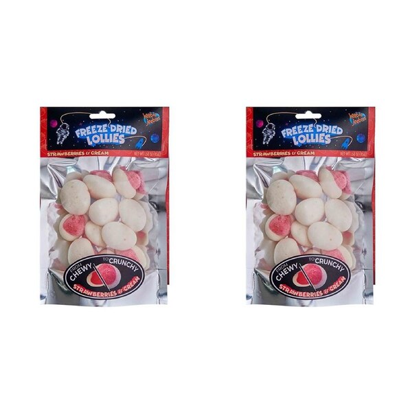 2x Heebie Jeebies 45g Freeze Dried Lollies Candy Strwberry & Cream Confectionery