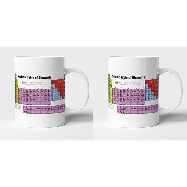 2x Geek Culture Periodic Table Coffee/Tea Drinking Mug w/Handle Drinkware 9.5cm