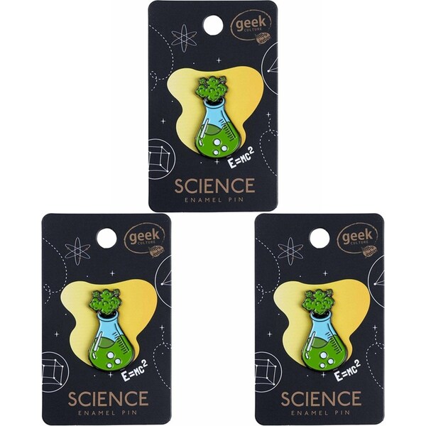 3x Geek Culture Science Enamel Pin Button Badge/Brooch Patches Jewellery Beaker