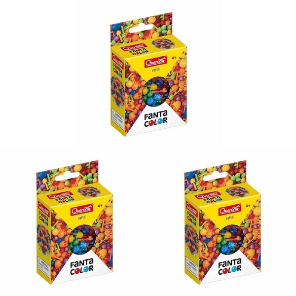 3x Quercetti Fanta Color 200 Pegs Pixel Refill Mix 1cm Kids Educational Toy 4y+