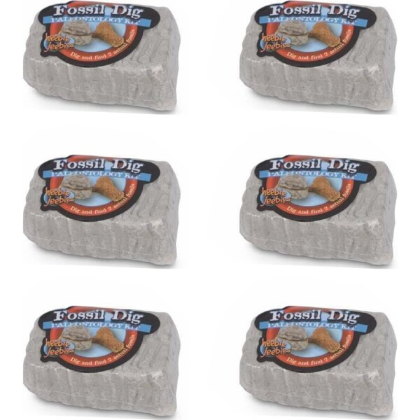 6x Heebie Jeebies Pocket Money Science Fossil Dig Mini Paleo Kit Kids Toy Assort