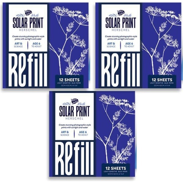 3x 12pc Heebie Jeebies Herschel Solar Print Sheets 10cm DIY Art Craft Refill Kit