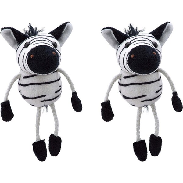 2x The Puppet Company Zebra Finger Puppets 13cm Hand Toy WHT Kids/Children 12m+