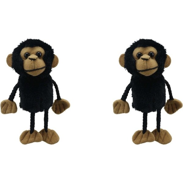 2x The Puppet Company Chimp Finger Puppets 13cm Play Toy BLK Kids/Children 12m+