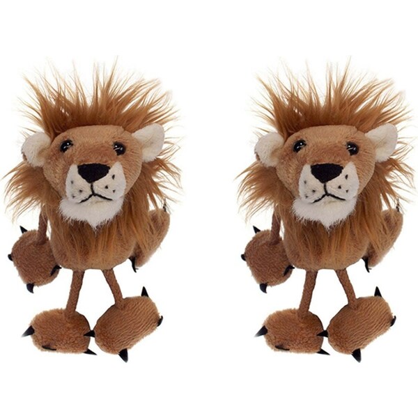 2x The Puppet Company Lion Finger Puppets 13cm Play Toy Brown Kids/Children 12m+