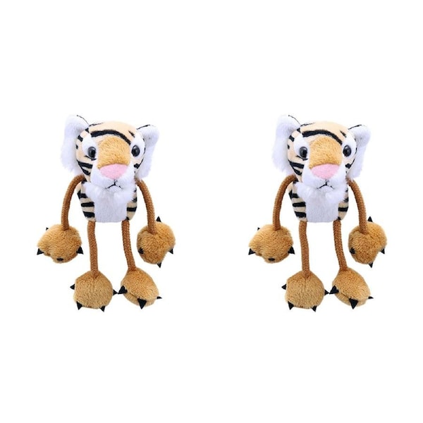2x The Puppet Company Tiger Finger Puppets 13cm Fun Play Toy Kids/Children 12m+