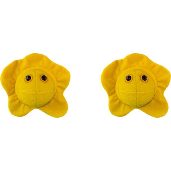 2x Giant Microbes Herpes Human Biology Soft Plush Cuddle Stuffed Toy Yellow