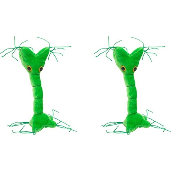 2x Giant Microbes Nerve Cell Human Biology Soft Plush Cuddle Stuffed Toy Green