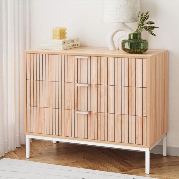 1 Artiss 3 Chest of Drawers Tallboy Storage Cabinet - LURA Pine