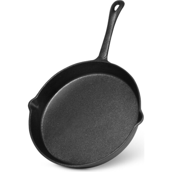 Fissman Cast Iron 25cm Frying Pan Non-Stick Cook/Saute Kitchen Cookware Black