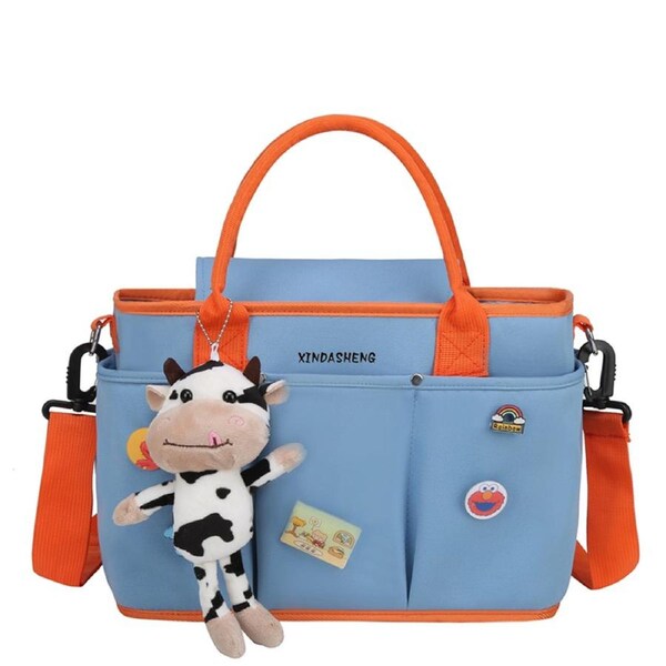 Baby Diaper Bag Tote,Diaper Bag Tote With Insulated Rooms And Stroller Straps Blue