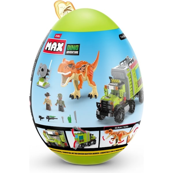 310pc ZURU Max Build Dino Escape Egg Capsule Bricks Kids Building Play Toy 6y+