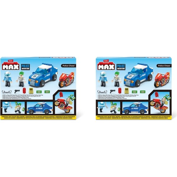 2x 125pc ZURU Max Build City Police Playset Bricks Kids Building Figure Toy 6y+