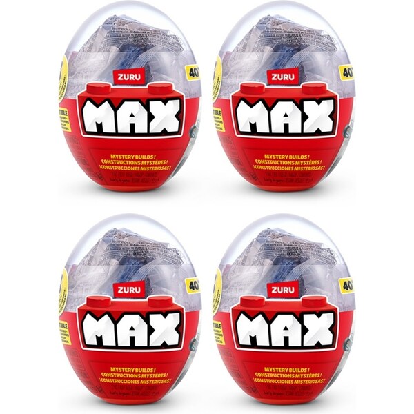 4x 40pc ZURU Max Build Construction Vehicle Egg Capsule Bricks Kids Toy Asstd 3+