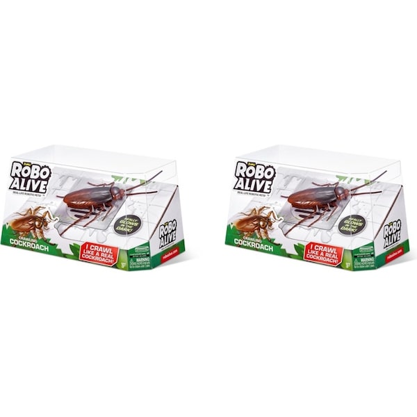 2x ZURU Robo Alive Robotic Cockroach Kids Interactive Fake Insect Play Toy 3y+