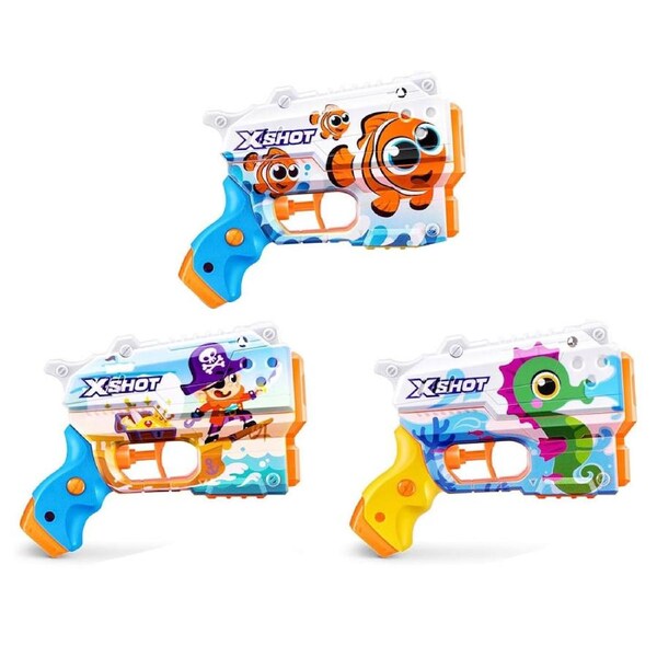 3x Zuru Xshot Fast Fill Skins Water Gun Blaster Kids Outdoor Toy Assorted 3+
