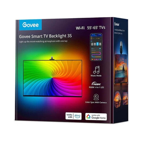 Govee RGBIC+W Smart LED Backlight Strip Light Kit 3S For 55-65" TV