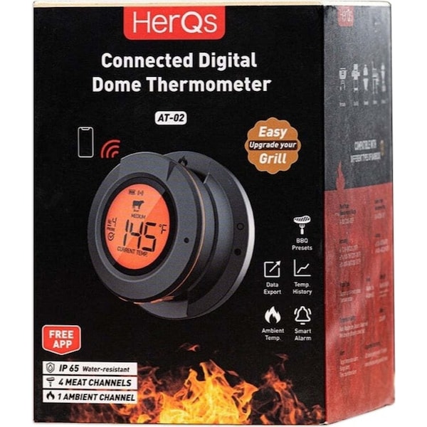 HerQs EasyBBQ Digital Smart Meat/Grill Thermometer Bluetooth White