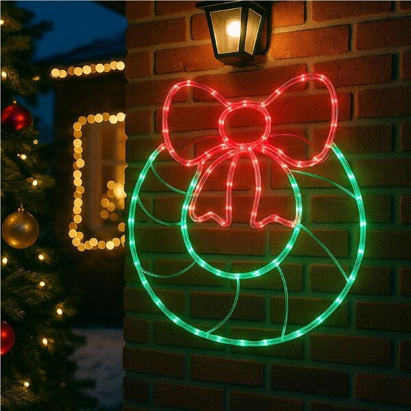 LED Christmas-Wreath Rope Light Silhouette