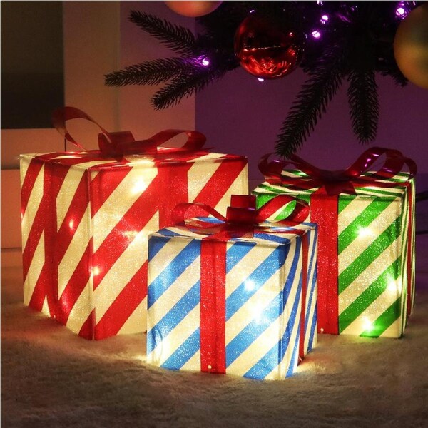 Lit Up Giftbox - Stripes