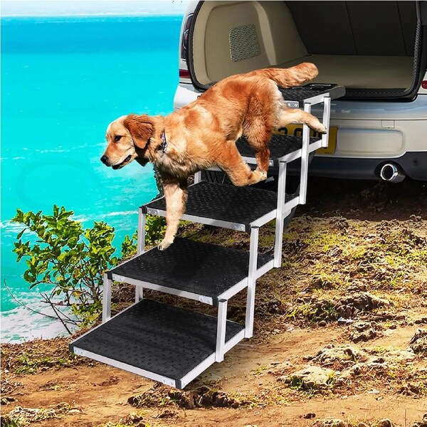 Pawz 5/6/7 Steps Dog Ramp Pet Ladder Car Travel Adjustable Height Stair Foldable 6 Steps(43cm x 109cm x 81cm)