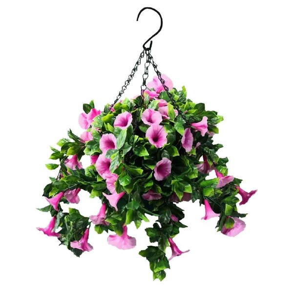 Artificial Petunia Hanging Basket UV Resistant 28cm