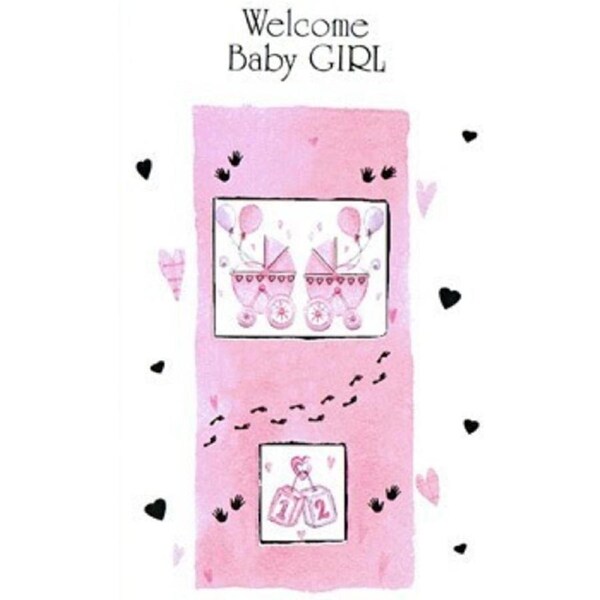 Birthday Baby Girl with Pink Prams