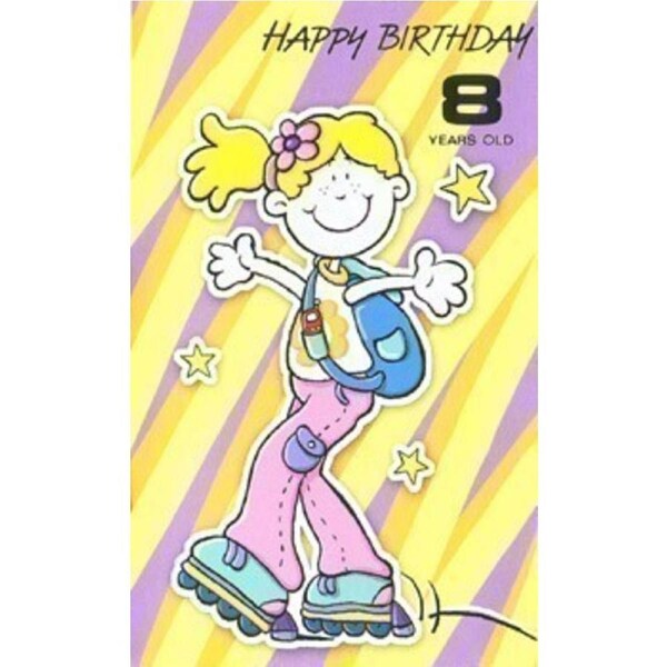 8th Birthday Girl - Girl on Skates