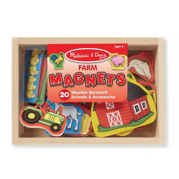 Melissa and Doug - Wooden Farm Magnets - 20 Pieces