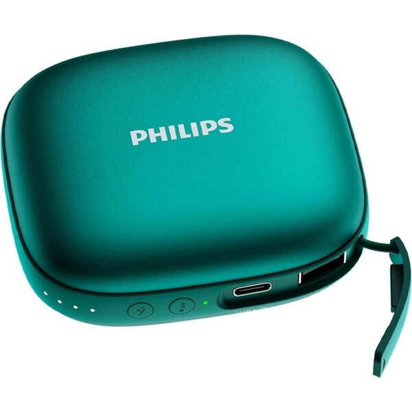 Philips DLP2136VG Hand Warmer 5000mAh Fast Charging Portable Power Bank Green