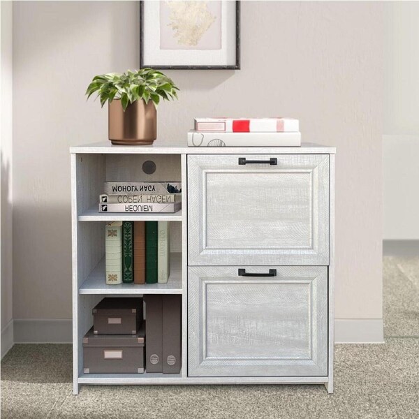 Graham 80cm Wide 2 Drawer Modern Lateral Filing Cabinet Grey