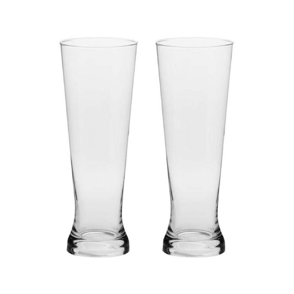 2pc Krosno 500ml Duet Pilsner Beer Glass Pale/Lager Drink Tumbler Cup Set Clear