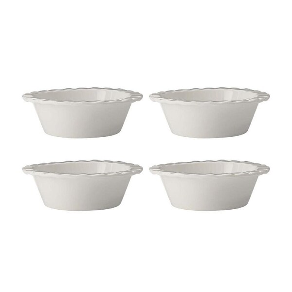 4x Maxwell & Williams Epicurious Mini Fluted Pie Dish 12.5x4cm Porcelain Rnd WHT