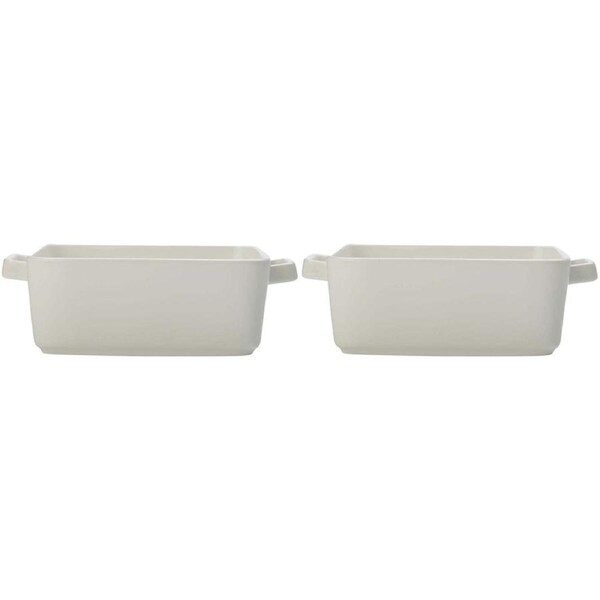 2x Maxwell & Williams Epicurious Square Baker 19x7.5cm Porcelain Bakeware WHT