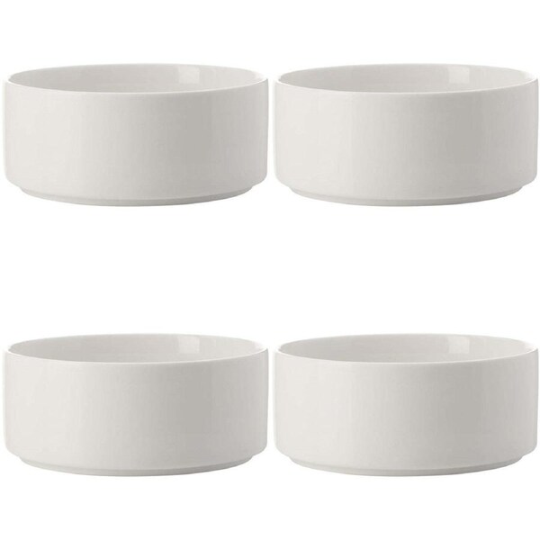 4x Maxwell & Williams Epicurious Ramekin 12x5cm Baking Dish Round Porcelain WHT
