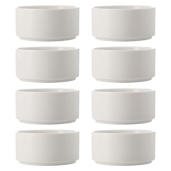 8x Maxwell & Williams Epicurious Ramekin 8.5x4cm Baking Dish Round Porcelain WHT