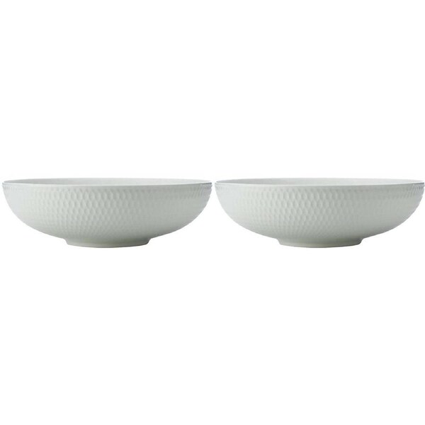 2x Maxwell & Williams White Basics Diamonds Round Serving Bowl 25cm Porcelain