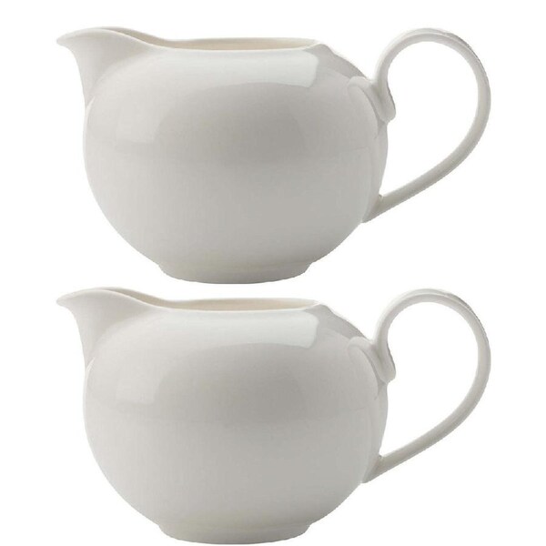 2x Maxwell & Williams White Basics 360ml Creamer Pourer Cup w/ Handle Porcelain