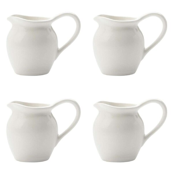 4x Maxwell & Williams White Basics Porcelain 110ml Jug Pitcher Water Container