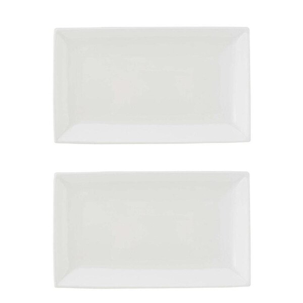 2x Maxwell & Williams White Basics Rectangular Serving Platter 27x16cm Porcelain