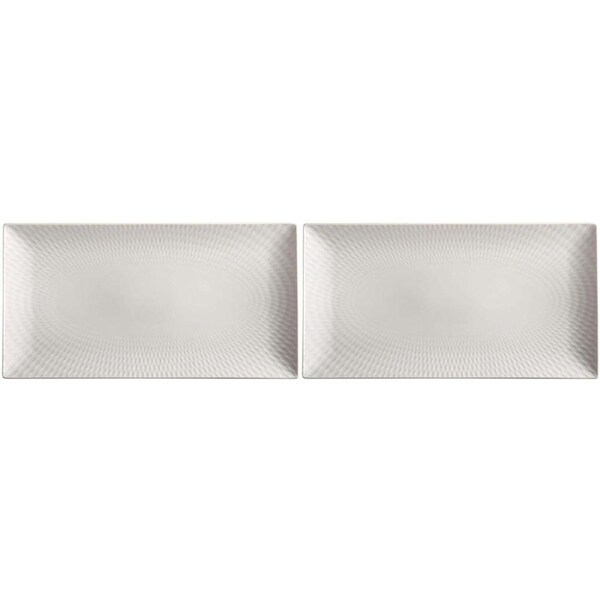 2x Maxwell & Williams White Basics Diamonds Rectangular Platter 35cm Porcelain
