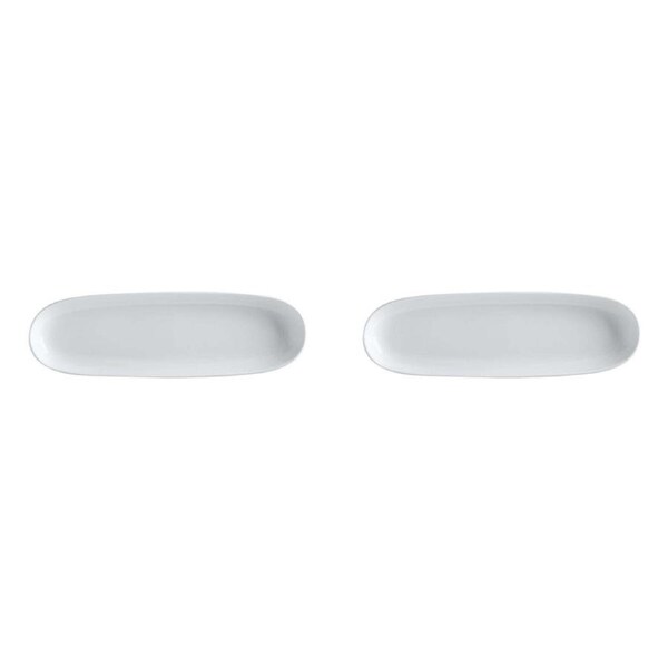 2x Maxwell & Williams White Basics Oblong Platter Serving Dish 40cm Porcelain
