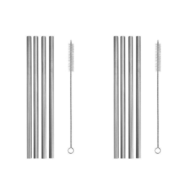 2x 5pc Maxwell & Williams Cocktail & Co Smoothie S/S Straw Reusable w/ Brush