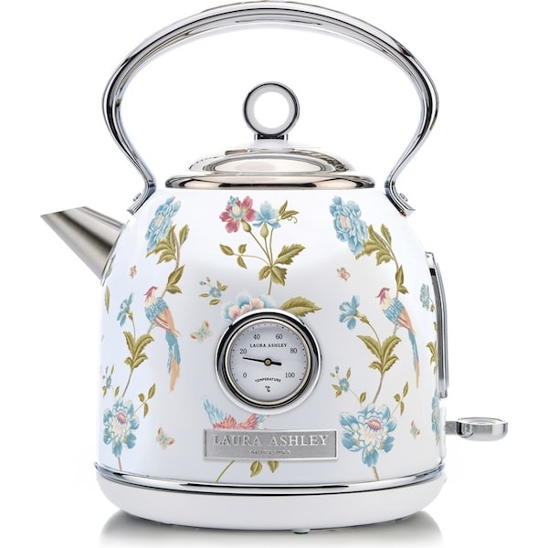 Laura Ashley 1.7L Electric Kettle/Jug Water Heater Elvenden White & Silver