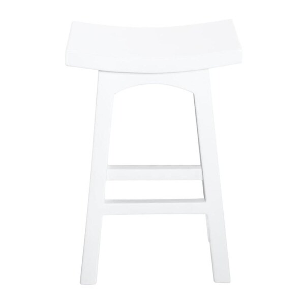 Tokyo Solid Mahogany Timber Kitchen Counter Stool - White
