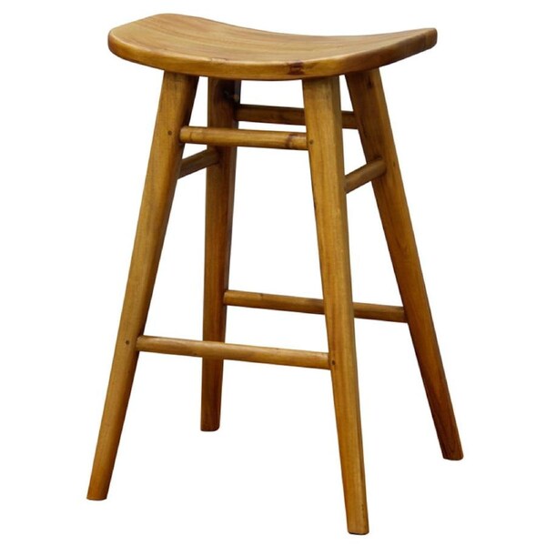 Aria Oval Solid MahoganyTimber Counter Stool - Caramel