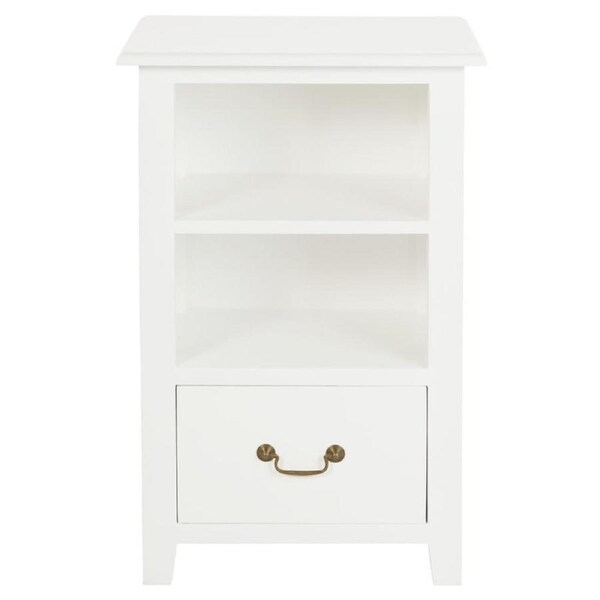 Tasmania 1 Drawer Lamp Table - White